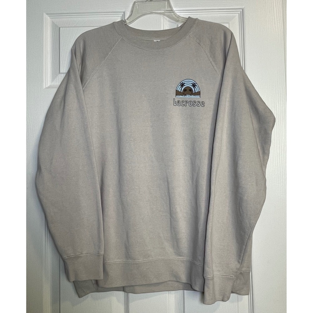 Independent Trading Co Lacrosse Good Vibes Graphic‎ Sweatshirt Sand Tan Large